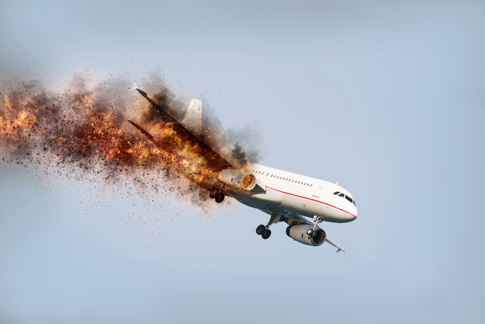 .burning plane